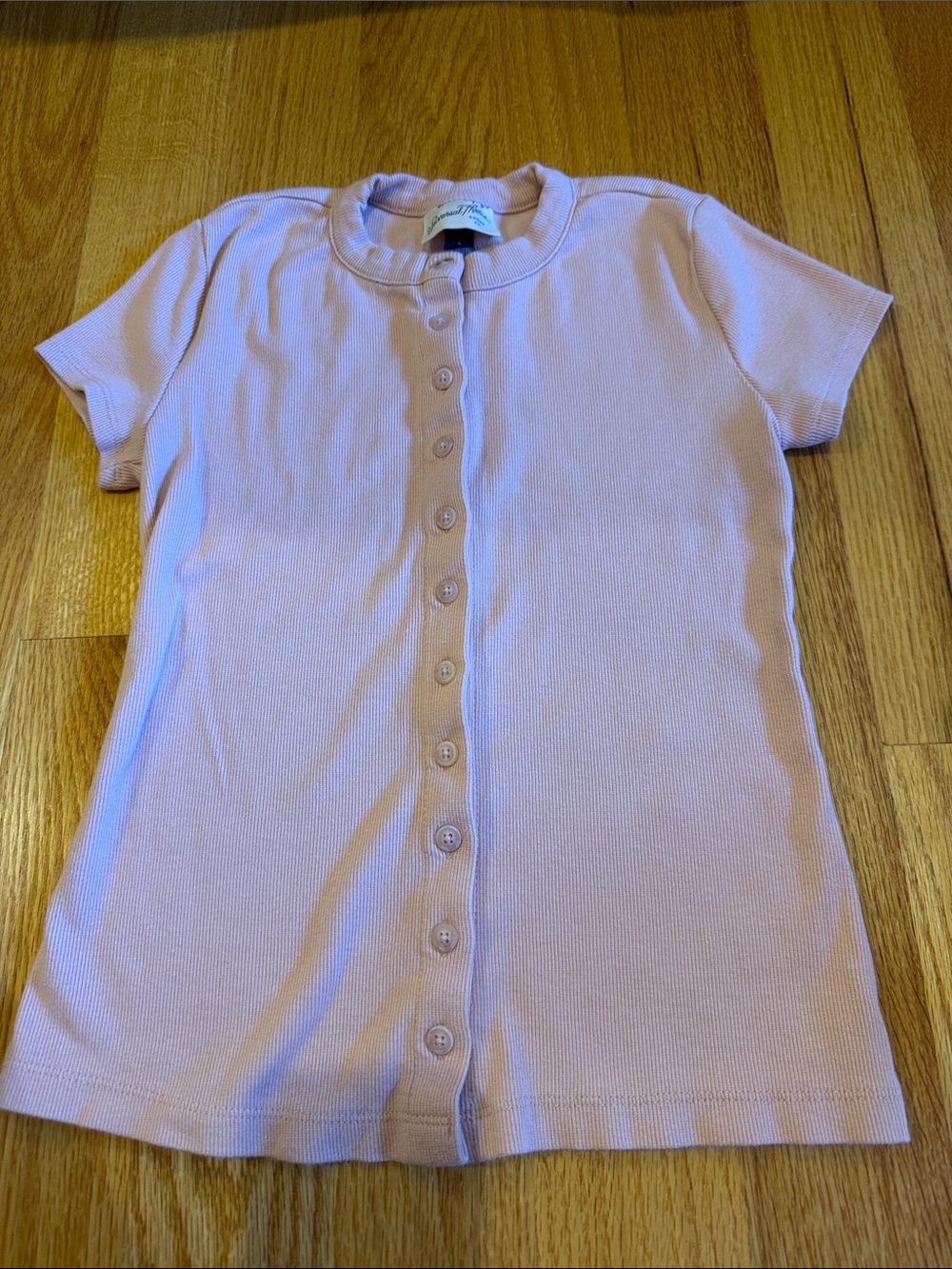 Universal Thread Pink Short Sleeve Button-Front Tee